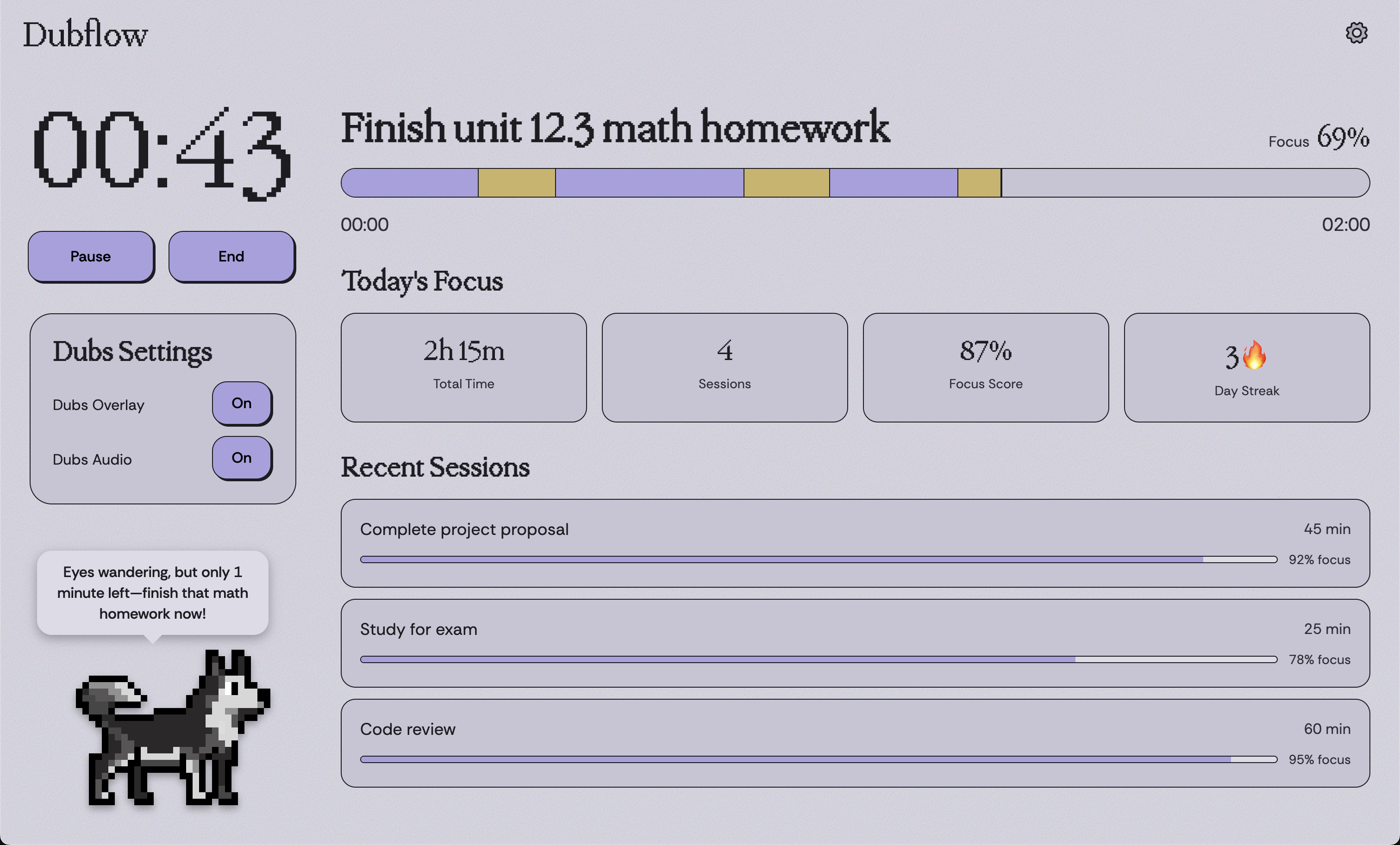 a context-aware desktop focus companion