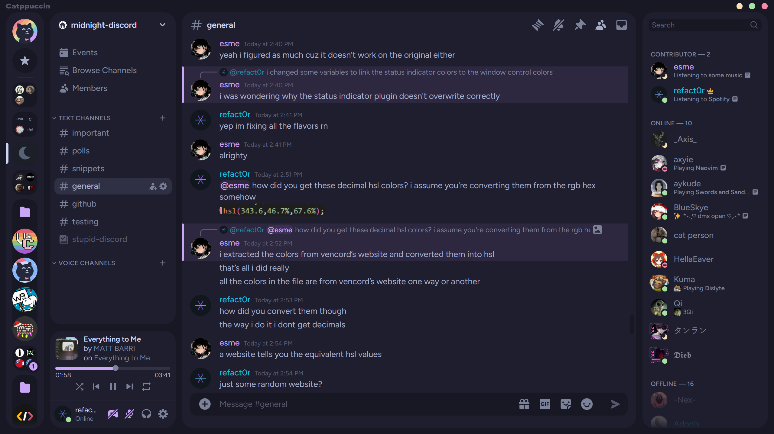 a dark, rounded discord theme