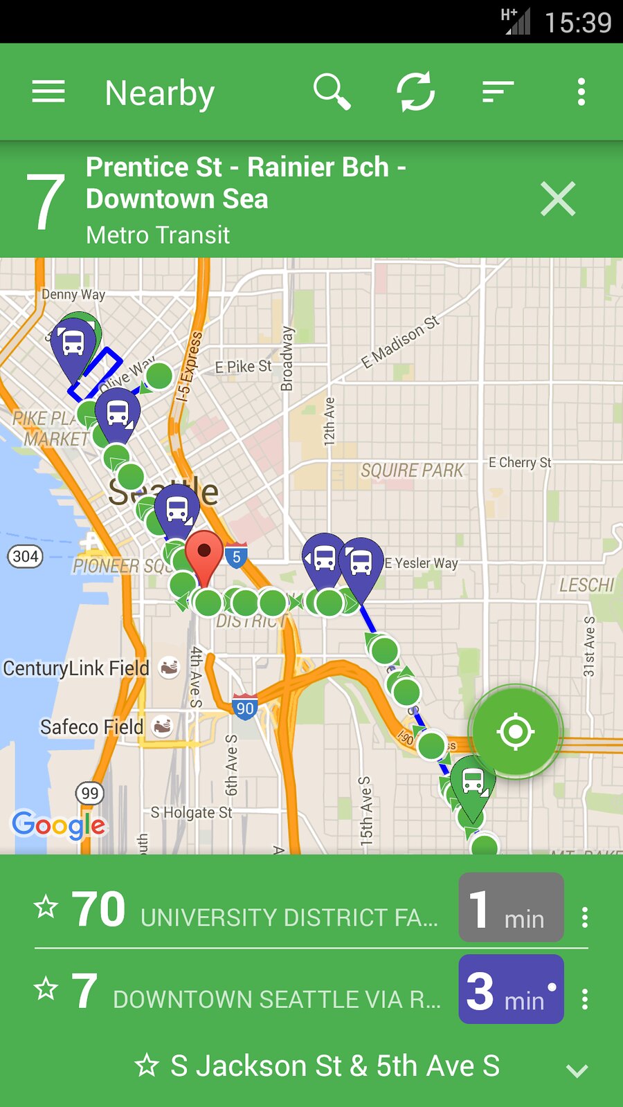 the onebusaway app.