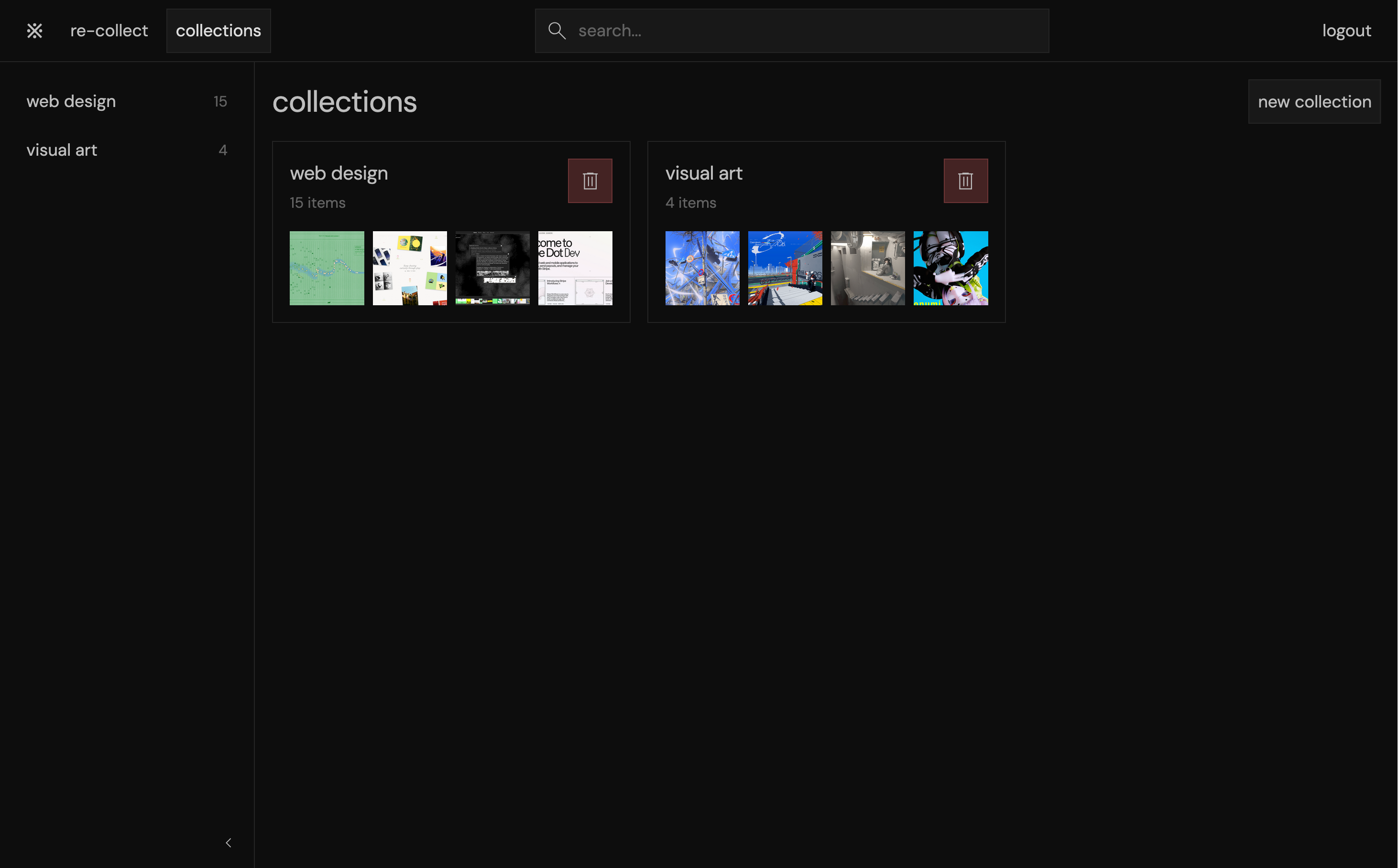 personal visual inspiration library