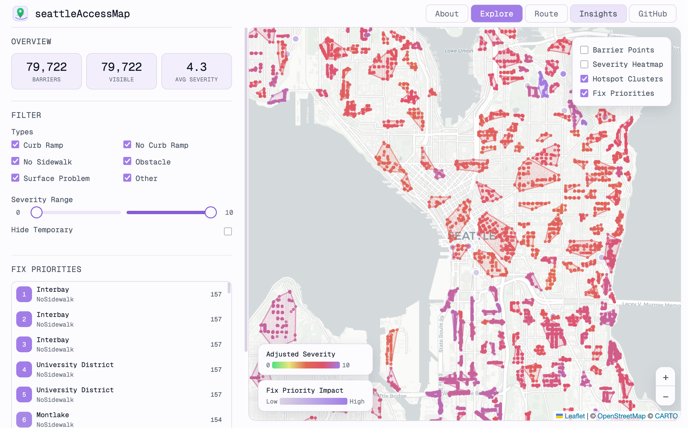 an accessibility visualization and routing tool